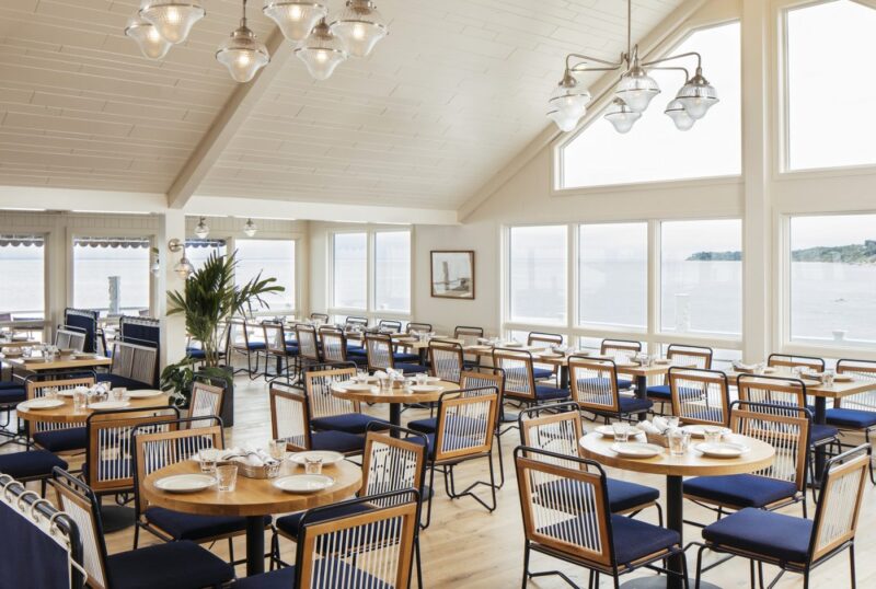 The dining room at The Halyard in Sound View Greenport.
