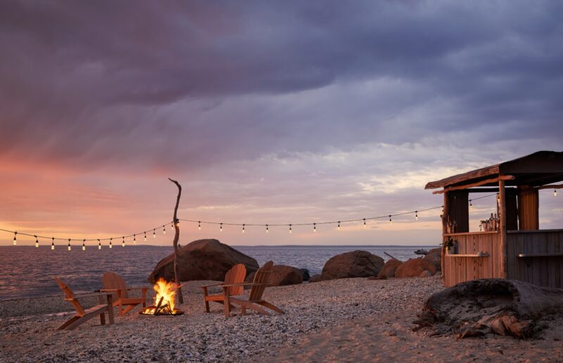 Low Tide Bar at dusk at Sound View Greenport.