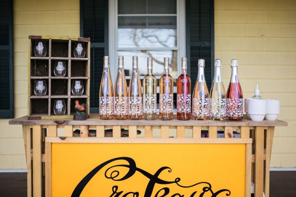 An assorted of rosé wines at a wine tasting in New York.
