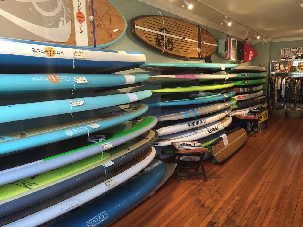 A paddle board shop in Greenport, NY.