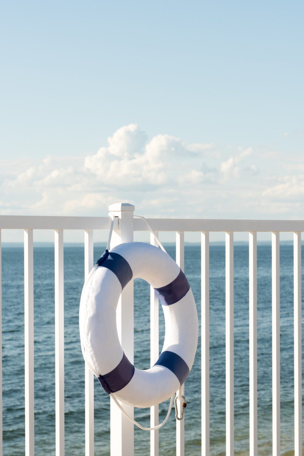 A pool float on the edge of the water.