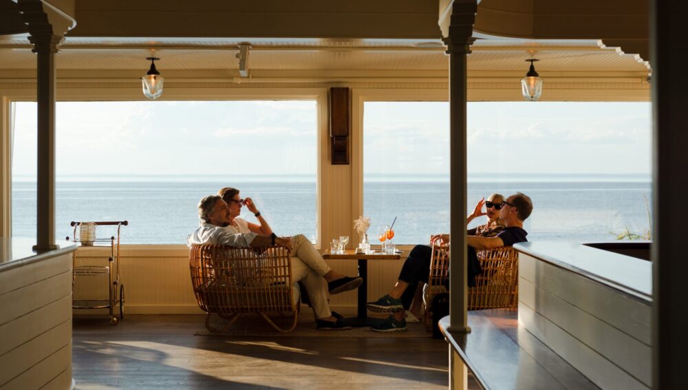 guests lounging in lobby