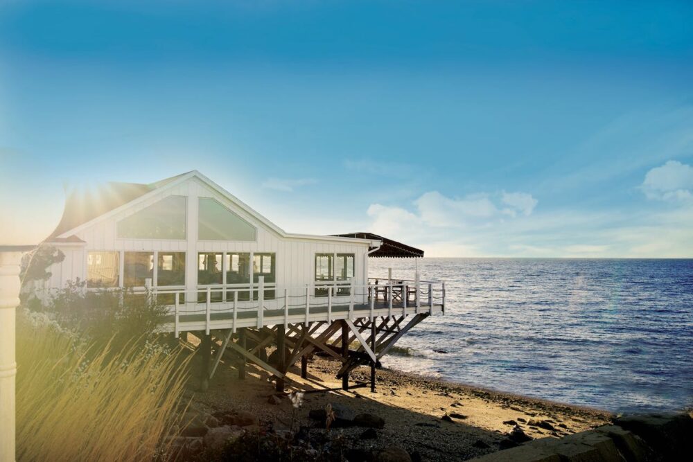 view of the Sound hotel next to beach