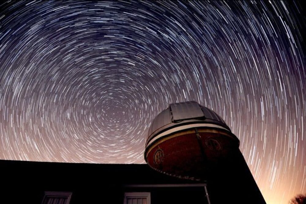 A time lapse of the Custer Observatory at night.