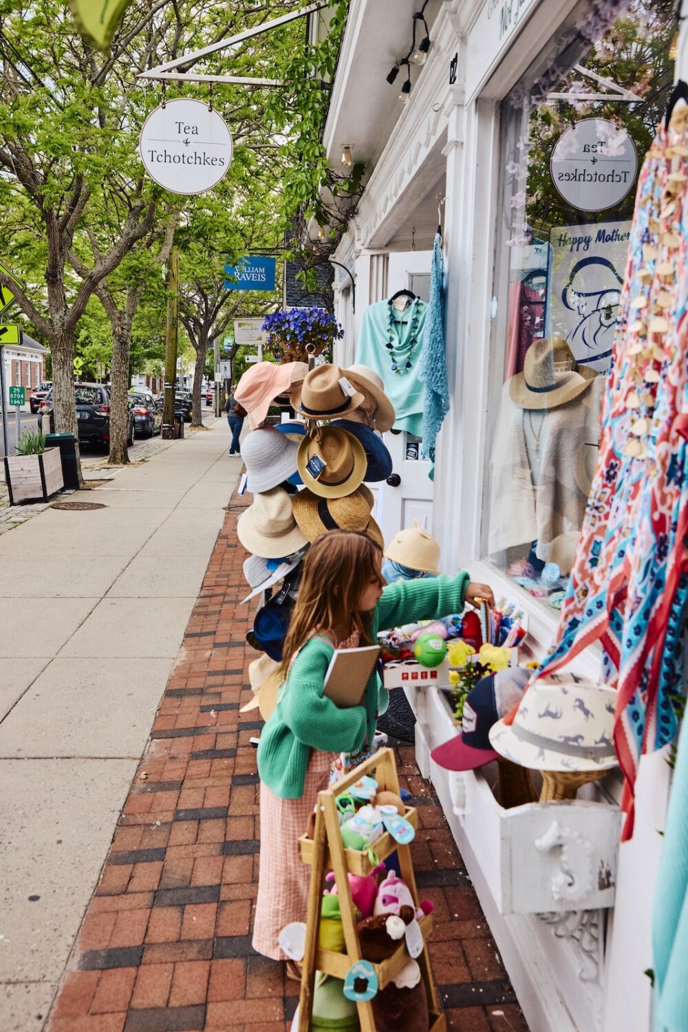 A young girl shopping in Greenport Village.