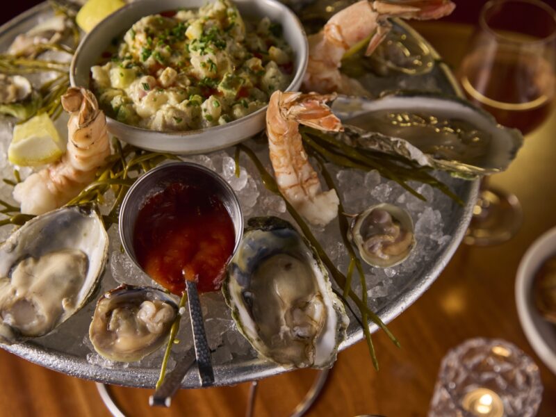 A seafood tower.