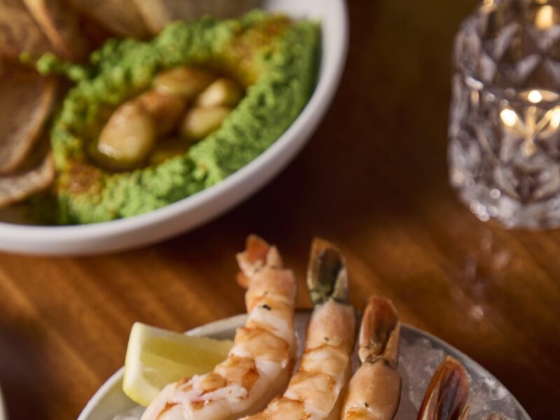 Shared appetizers in Piano Bar.
